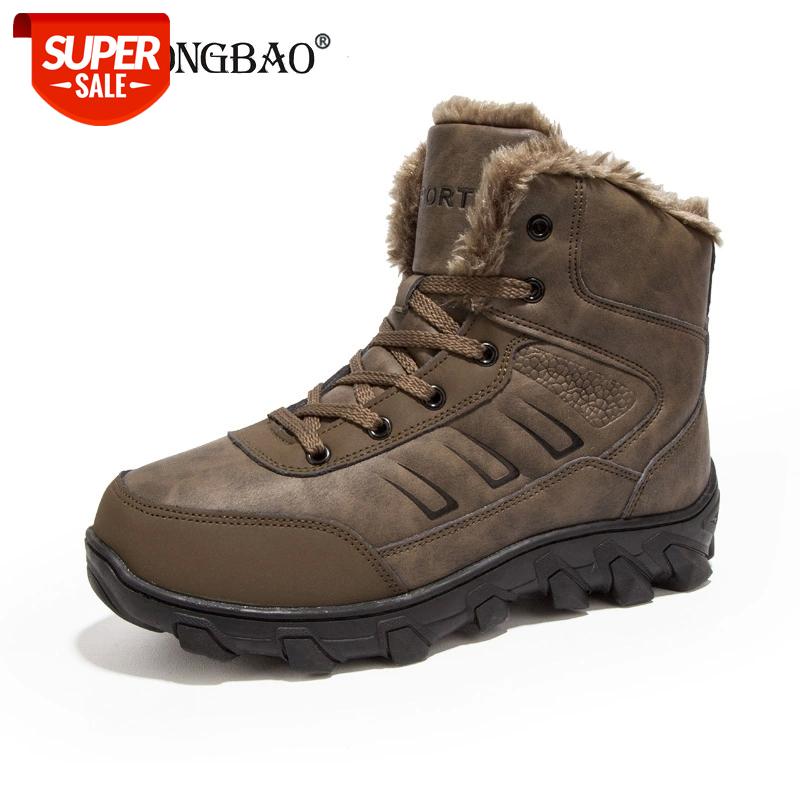 

New Men boots Men Non-slip Snow Boots Winter Outdoor Sneakers Fashion keep Warm Plush Boots Waterproof leather Ankle 39-48 #TN19