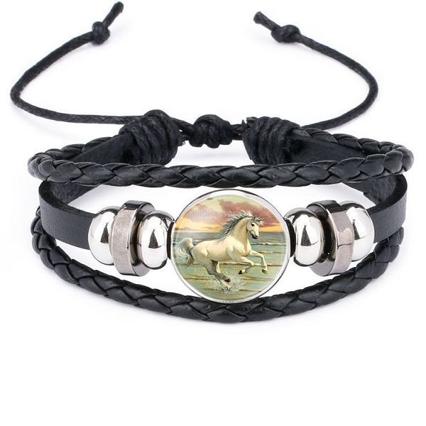 

Multilayer Unicorn Bracelet Unicorn Glass Cabochon Leather Bracelet Bangle Cuff Fashion Jewelry Women Bracelets Bangle Will and Sandy