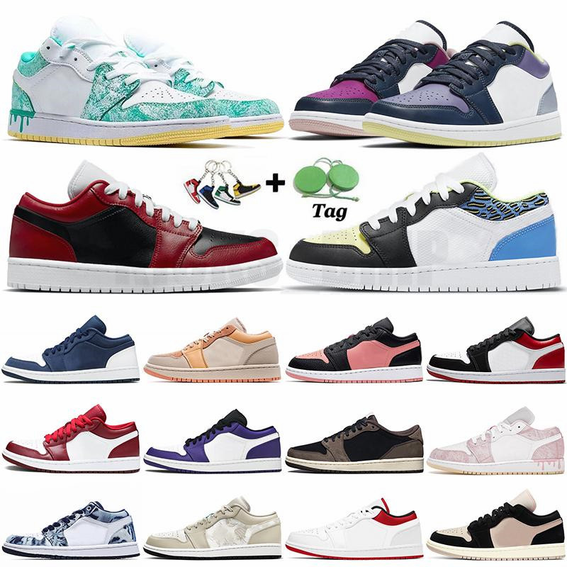 

2021 Womens Mens Jumpman 1 Low Basketball Shoes Gym Red Blue Pink Quartz Arctic Punch UNC Crimson Tint Fragment Starfish Trainers Sports Sne
