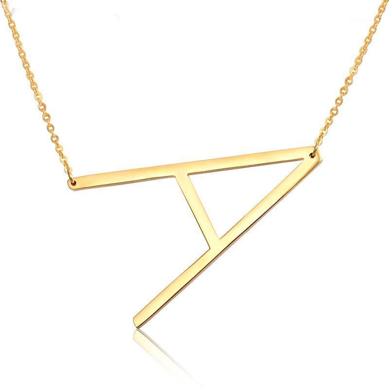 

Pendant Necklaces Fashion 26 Letter Pendants Alphabet 3 Color Stainless Steel Choker Initial Necklace Women Girl Jewelry Collier, Silver