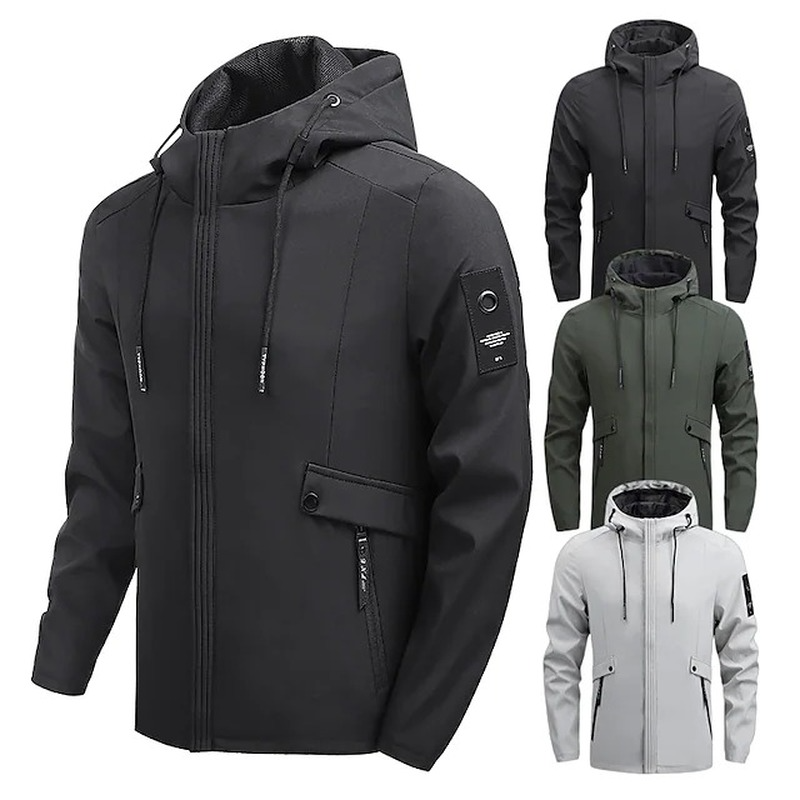 

Men's Hoodie Jacket Hiking Jacket Hiking Windbreaker Outdoor Thermal Warm Windproof Breathable Quick Dry Outerwear Trench Coat Top Skii, Black;brown