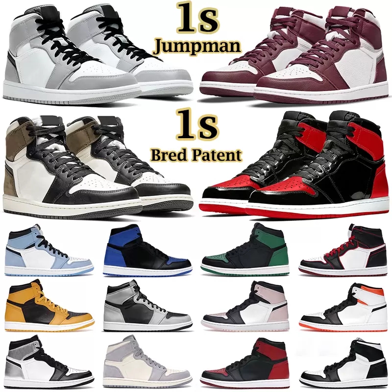 

1s Jumpman 1 High Top OG Vintage Basketball Shoes Mens Womens University Blue Shadow Court Purple Mid Retro Crimson Tint Fearless Sneakers Trainers Size 36-46, 32