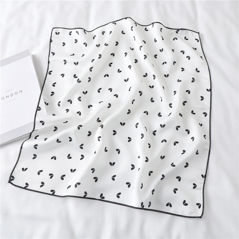 

50*50cm Fashion Animal Cute Cat Silk Scarf Women Head Neck Small Square Scarf Satin Hair Ties Bands Neckerchief Female Bandanas
