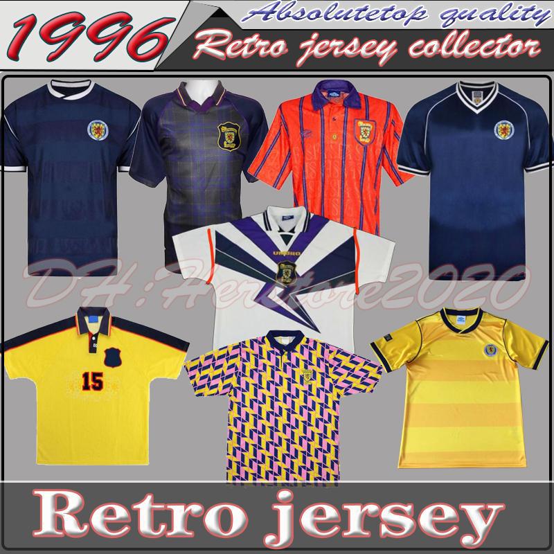 

1986 1995 Scotland Retro Soccer Jersey World Cup equipment Home blue kits 1996 1998 classic Vintage SCOTLAND Retro Football Shirt tops, Black;yellow