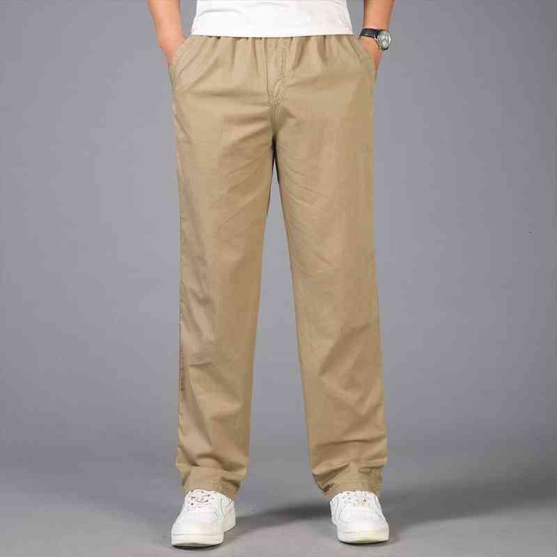 

fashion summer men pants casual cotton long pants straight joggers male fit plus size m-6xl business trousers homme, Black