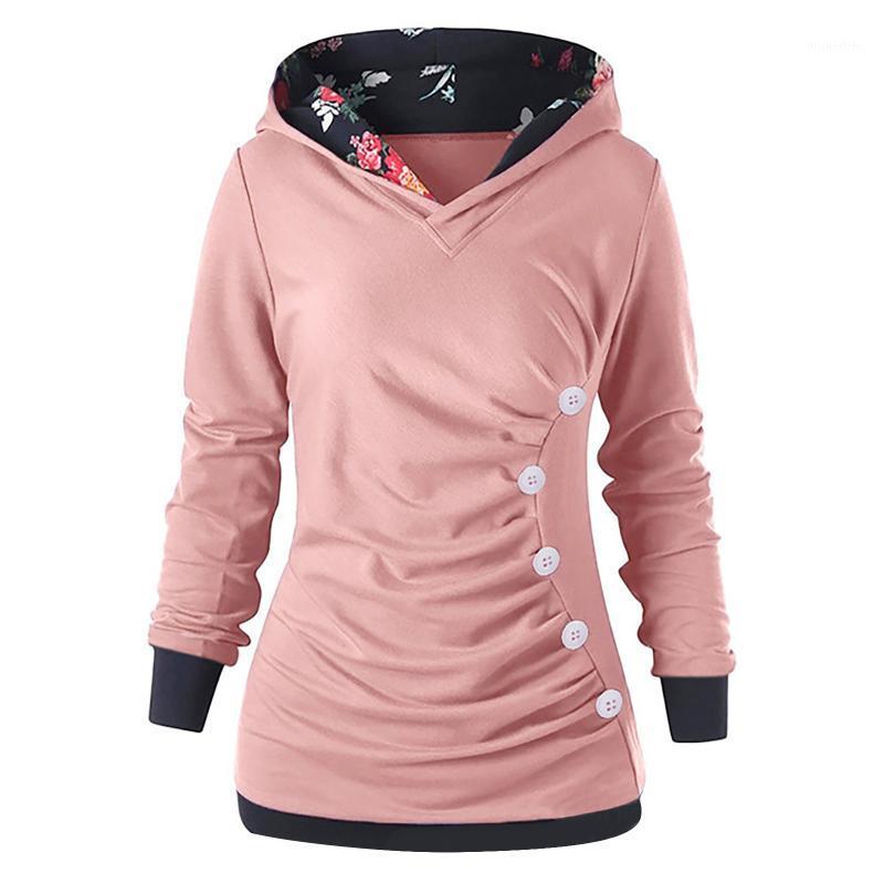 

Men's Hoodies & Sweatshirts Women's Long Sleeve Hooded Sweater T-shirt Fall/winter Casual Pure Color Buttoned Drawstring Pullover Top S-3xl, Black