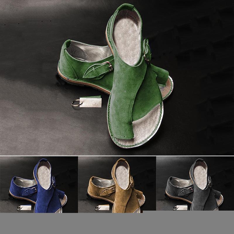 

Women Comfy Platform Sandal Bunion Corrector Beach Travel Shoes for Summer Ladies Casual Soft PU Leather 2021 New Fashion -OPK, Green