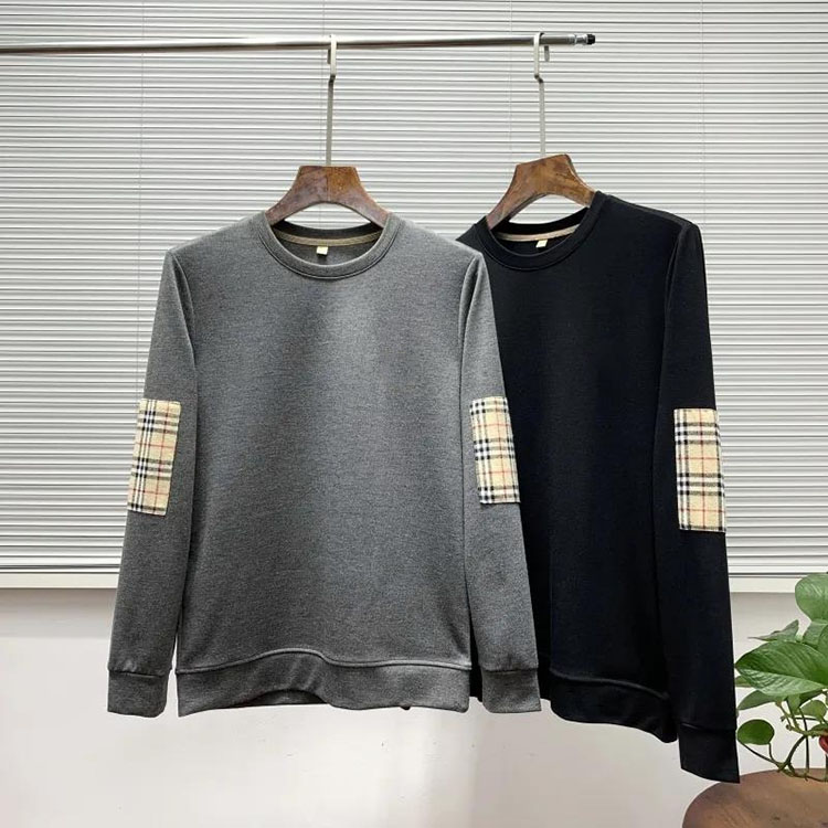 

Plaid patch men's plus fertilizer to increase casual round neck pullover sweater long-sleeved bottoming shirt tide,xqnm724 6, Postage