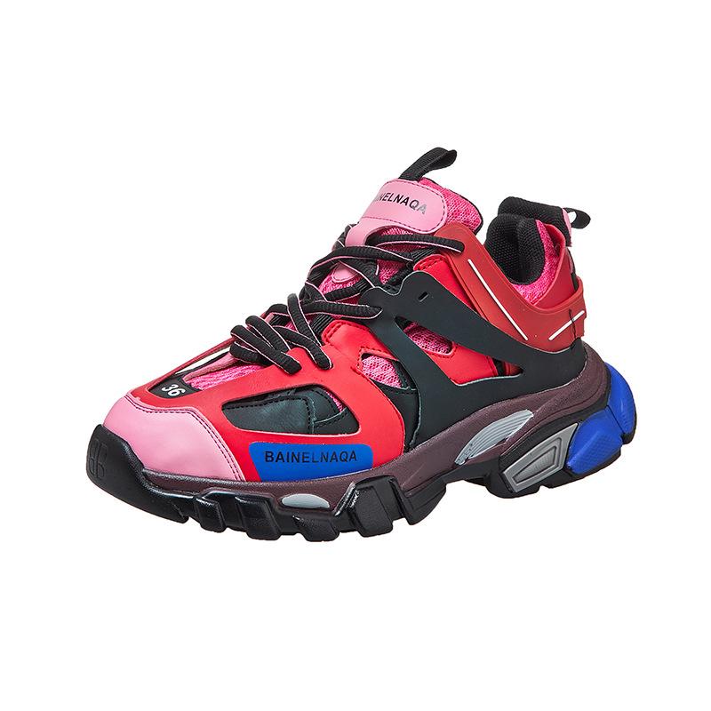 

2021 new Paris old shoes women's shoes thick-soled women's color sports breathable mesh casual net red single, Beige