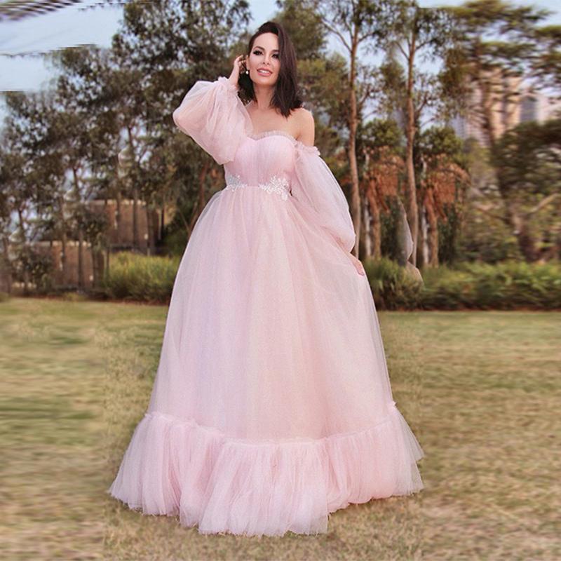 

Maternity Dresses Long For Baby Showers Party Wedding Pregnancy Maxi Gown Po Prop Tulle Pregnant Women Pography Shoot, White