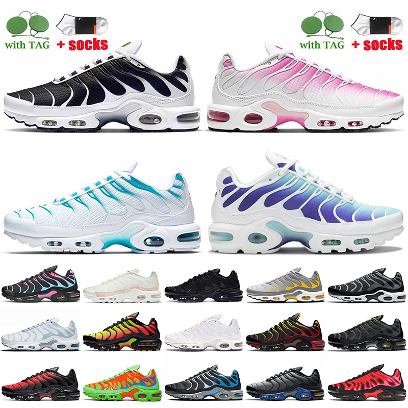 

Top Fashion Womens Mens Tn Plus Tns Running Shoes Oreo Pink Fade Blue Fury Bleached Aqua Snakeskin Sports Trainers Sneakers Big Size 46, B49 lava 40-46