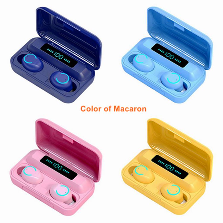 

Original F9 TWS Bluetooth Earphones Wireless Headphones 9D Stereo Earphone Waterproof Sports Headset In-ear Earbuds LED, Mixed color