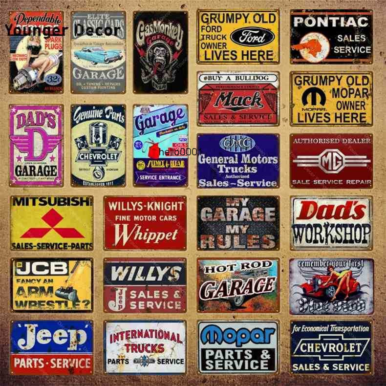 

Car Gas Oil Tyres Metal Poster Vintage Garage Decor Dads Workshop Retro Tin Signs Wall Art Carft Man Cave Decoration YI-112