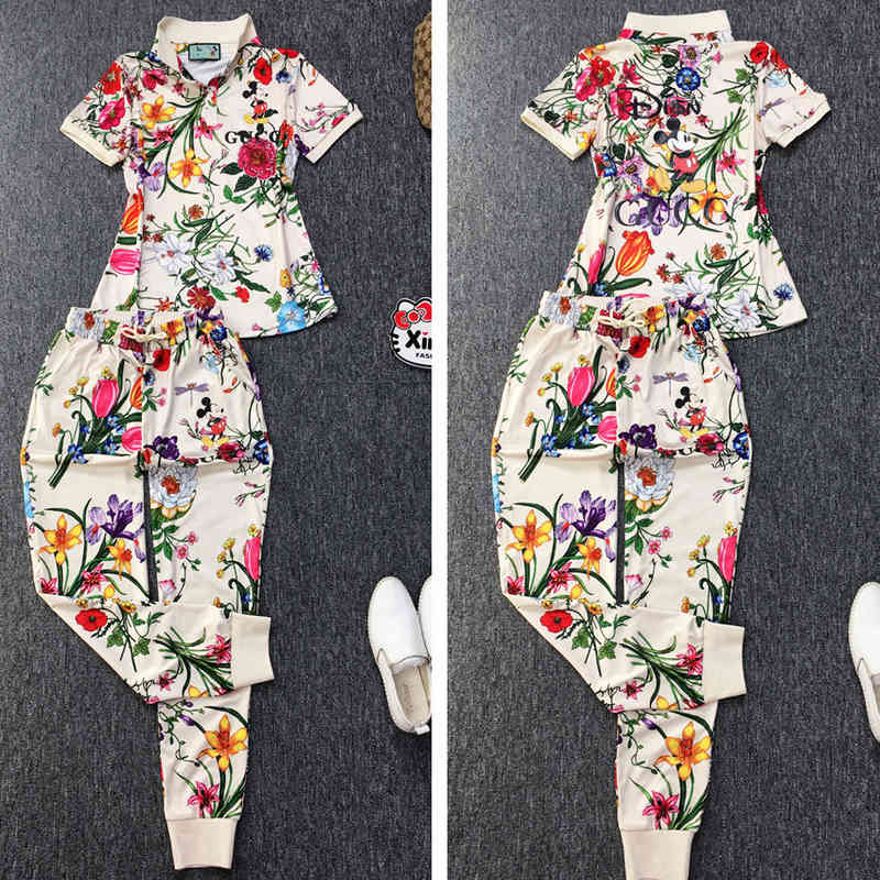 

Wholesale custom 70% OFF Wind summer pure cotton casual sportswear set women's short sleeved trousers two-piece Set European fashion, Picture color