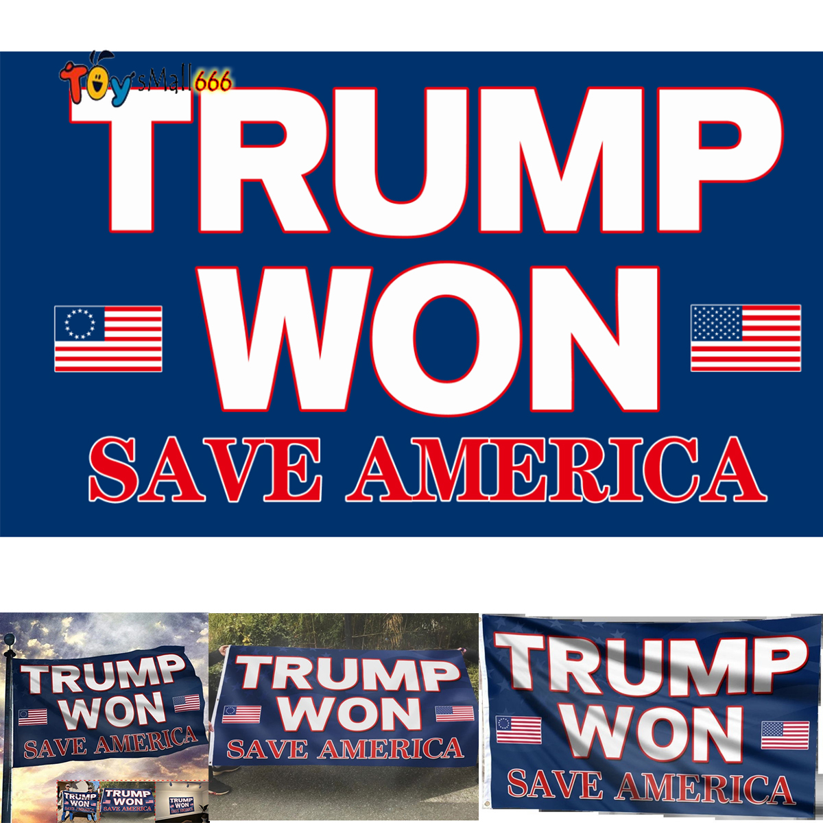 3*5 Feet Trump Won Save America Flag American Presidential Election 2024 Donald Trump Garden House Flying Flag Hanging 90*150cm-image-720024050
