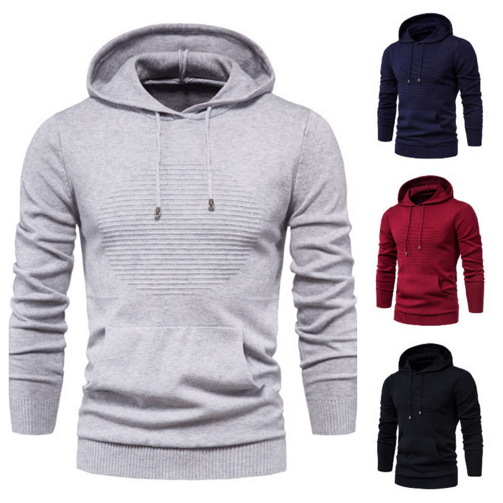 

New round stripe letter Hooded Pullover Sweater Coat men's winter 2021, White;black