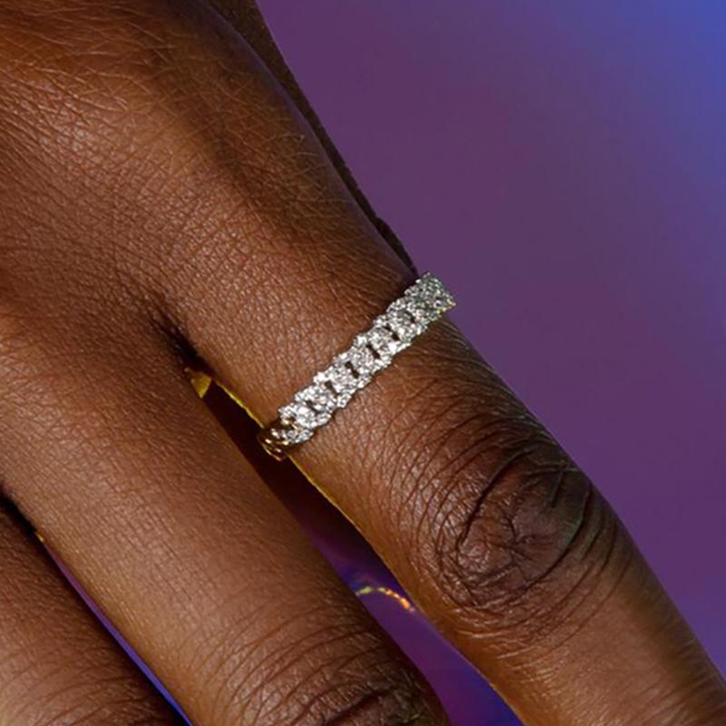 

Cluster Rings Stacking Matching For Women Hollow Zircon Crystal Gold Aesthetic Punk Korean Style Trend 2021 Fashion Jewelry R733, Golden;silver