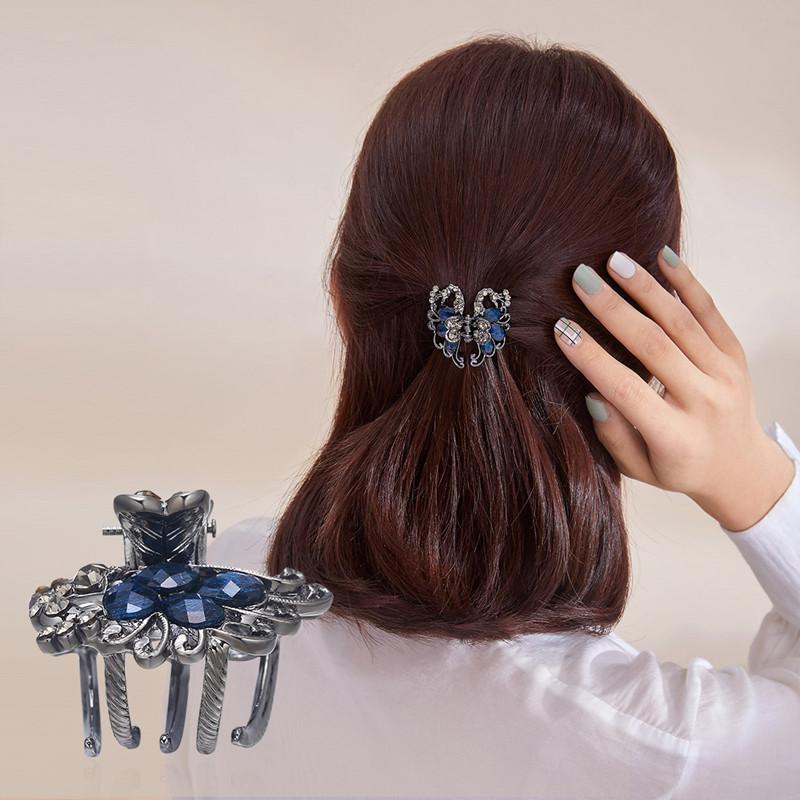

Hair Clips & Barrettes CHIMERA Vintage Blue Rhinestone Claw Metal Pins Crab Clamp Trendy Women Jewelry Accessories Ladies Hairgrip, Golden;silver