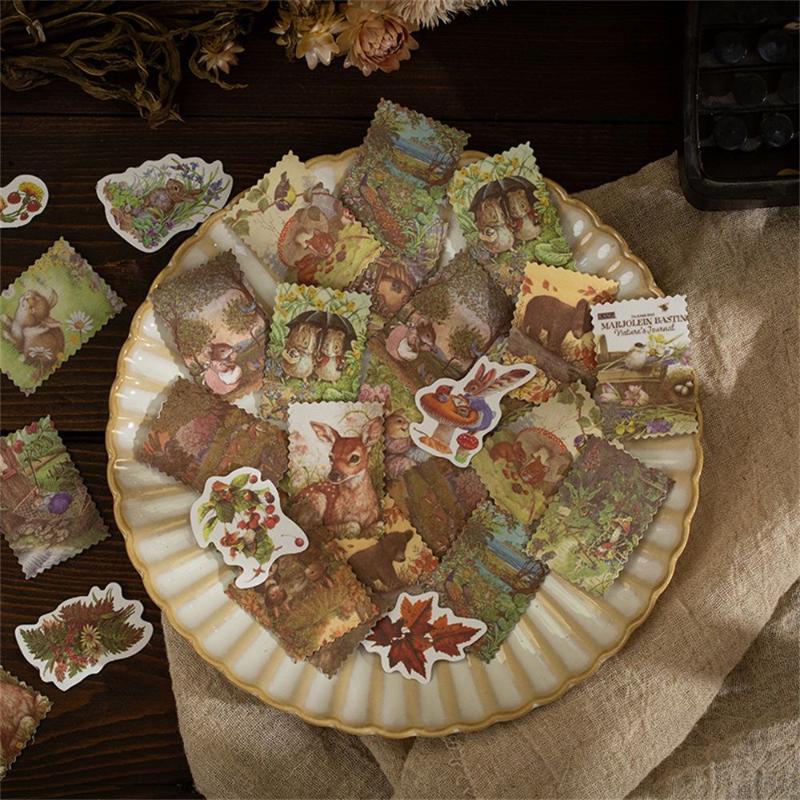 

Gift Wrap 60pcs Po Diary Stationery Retro Vintage Journal Mobile Stickers Decorative Sticker Chengnan Postman