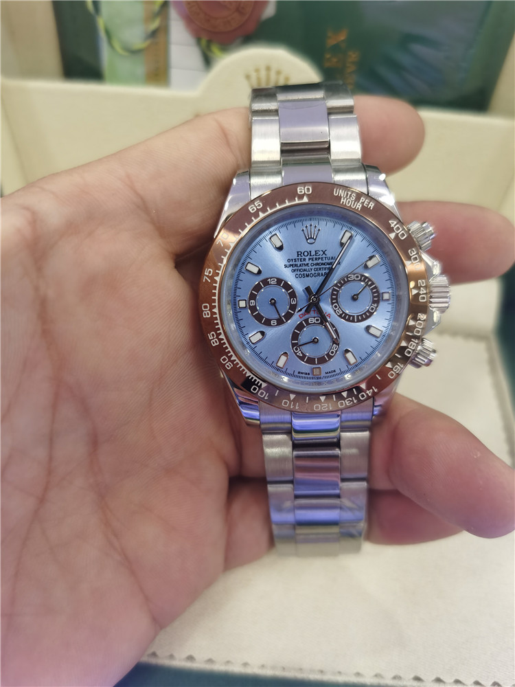 

With Original Box Mens Automatic Movement Watch Ceramic Bezel Sapphire Glass TONA Series M116519 ice blue Dial Stainless Steel Male Watches, Slivery;brown