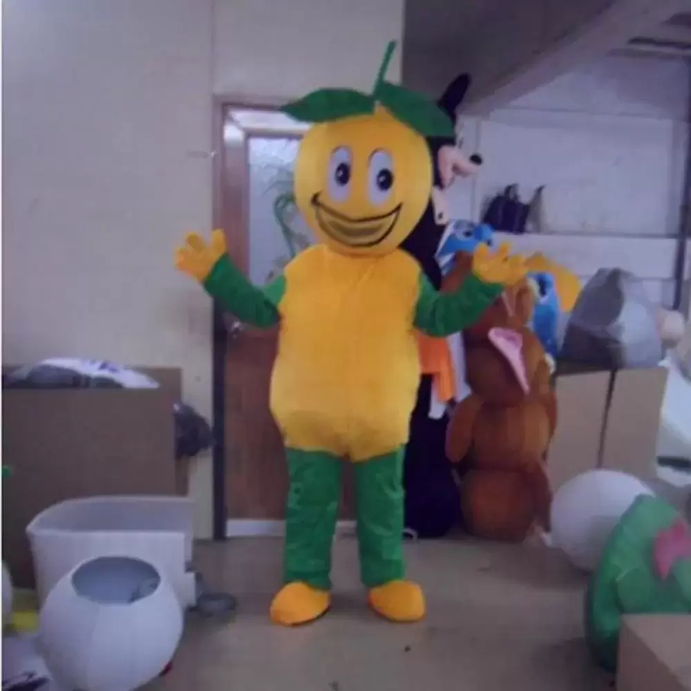 

Performance yellow fruit Mascot Costume Halloween Christmas Cartoon Character Outfits Suit Advertising Leaflets Clothings Carnival Unisex Adults Outfit, As pic