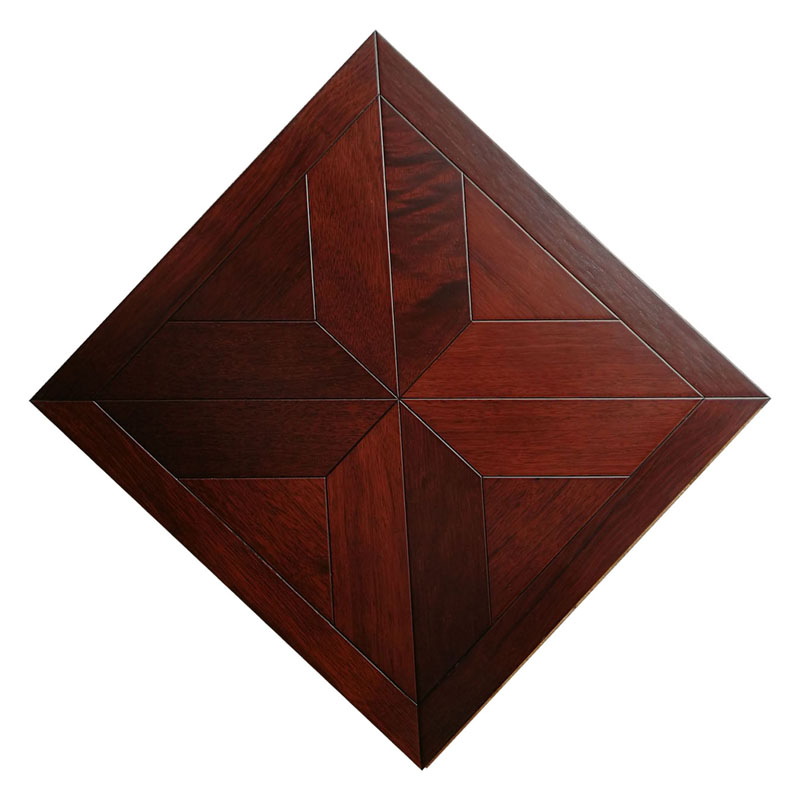 Red surface finished merbau hardwood flooring parquet tile wallpaper background wall panels marquetry medallion inlay home decor carpet rugs-image-254273945