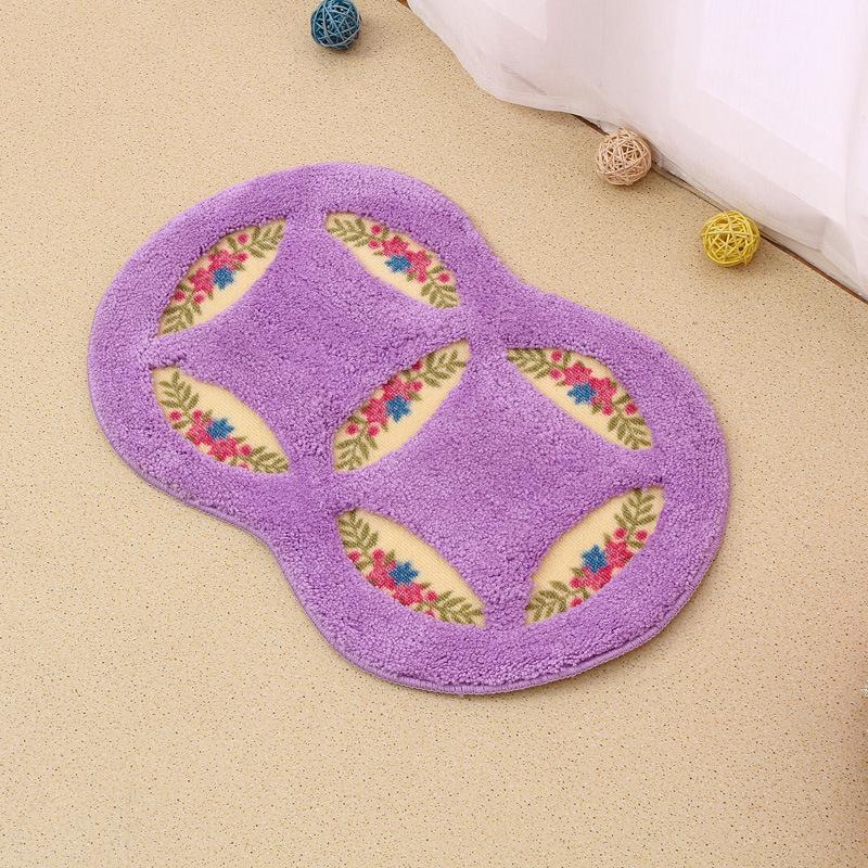 

Nordic Round Carpet Printed Long Plush Water-absorption Non-slip Soft Bathroom Shower Room Office Modern Home Decor Rugs, Oval orange