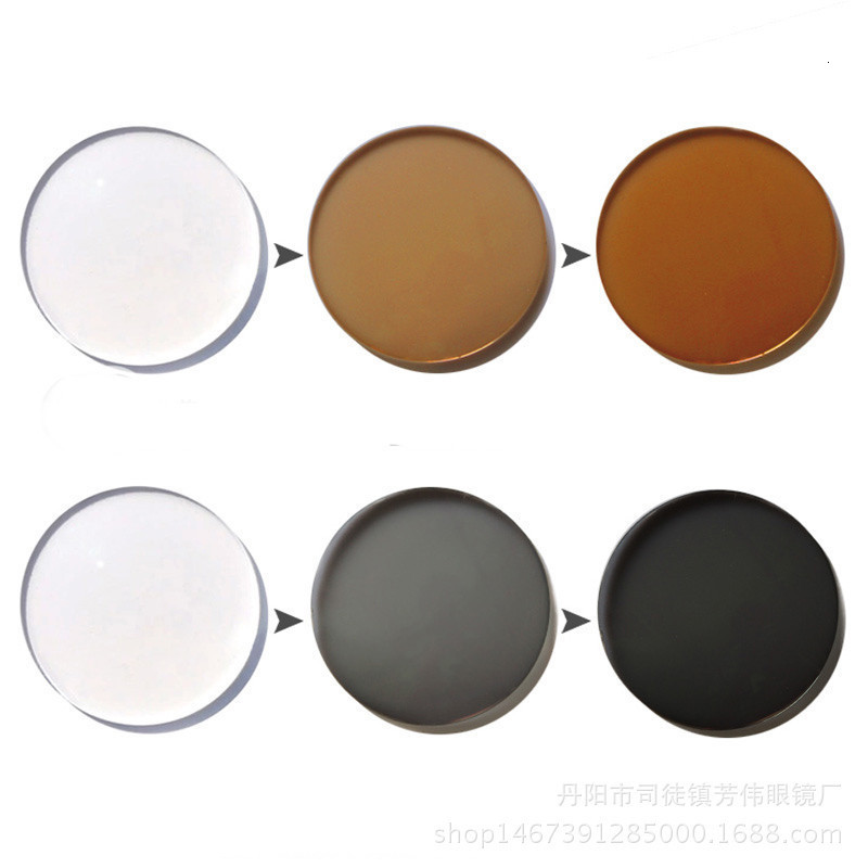 

2021 New 2pcs,1.56 1.61 1.67 Index Grey/brown Photochromic Prescription Colored Lenses Eyes Oculos De Grau Optical Hyperopia Myopia Lense NF
