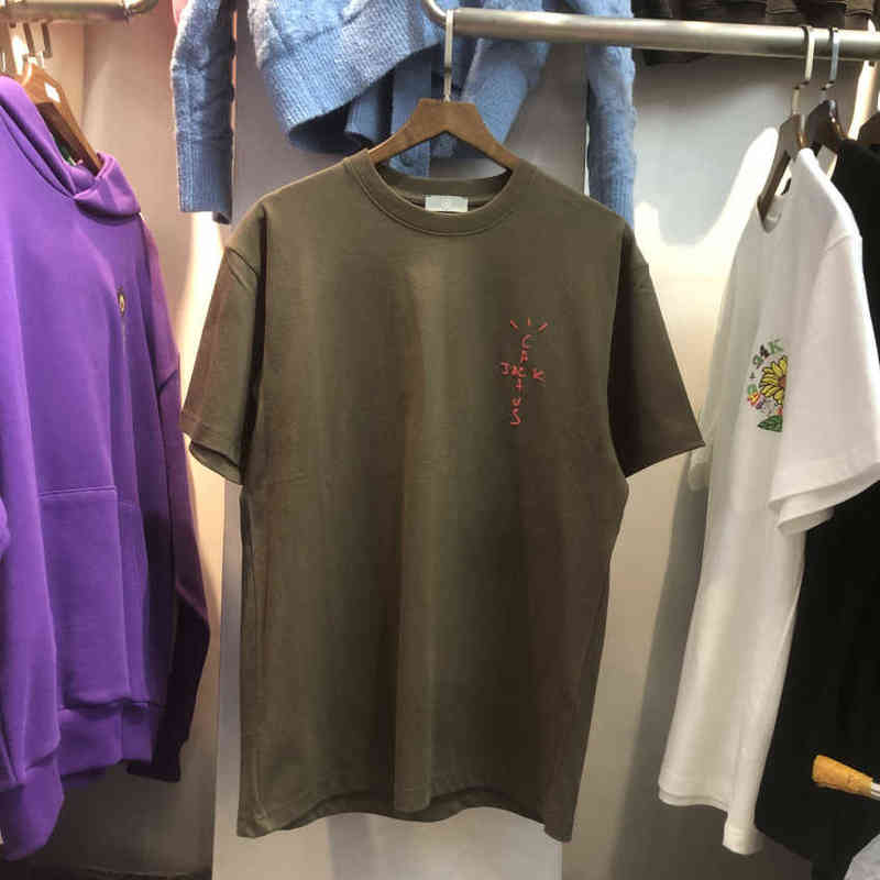

Foam Printing Cactus Jack Travis Scott T Shirt Men Women Streetwear Top T-shirt Tees clothing G1115