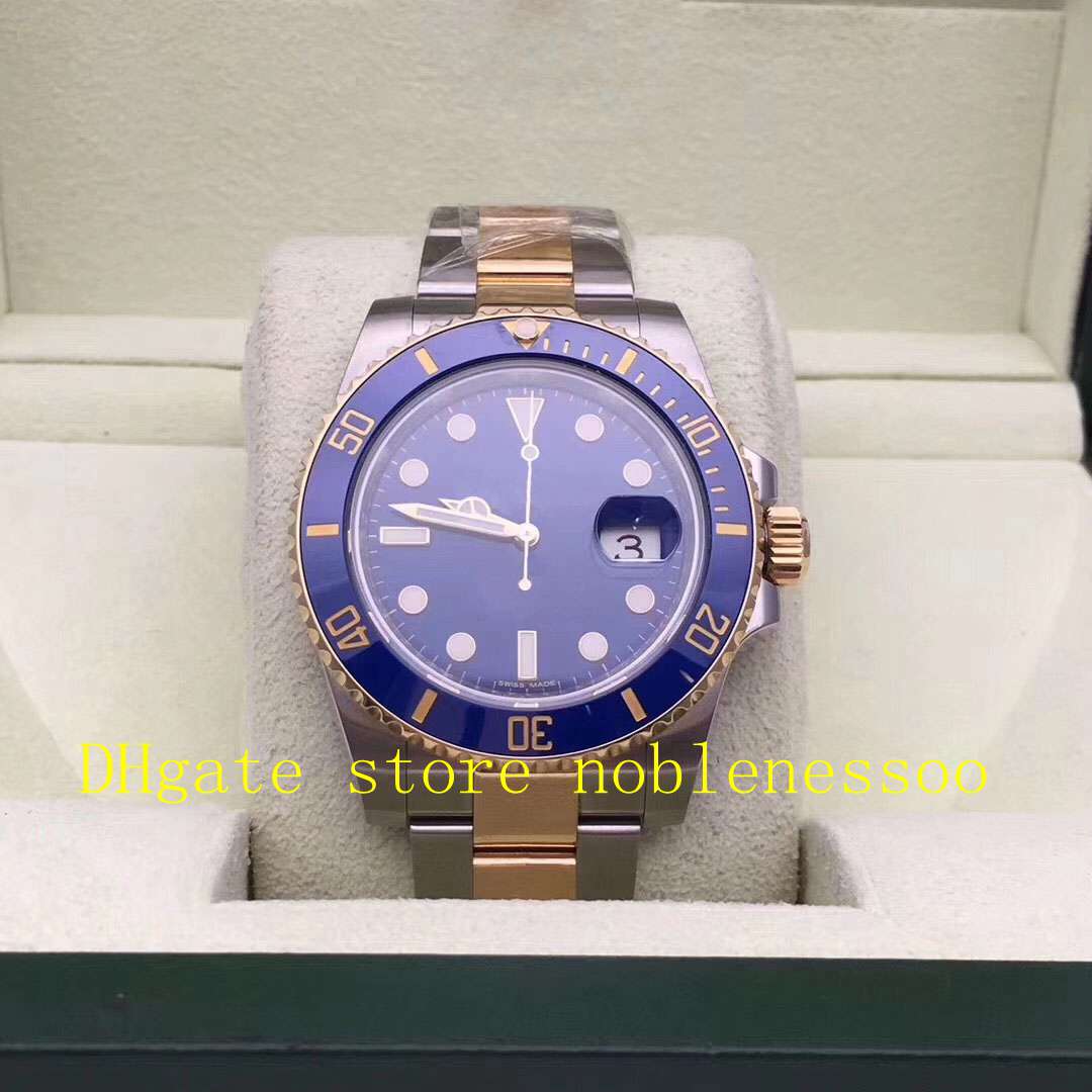 

9 Color In Original Box Mens 40mm 116613 Watches Two Tone 18K Yellow Gold Steel Blue Ceramic Bezel 116610 116618 Men's Automatic Watch, Slivery;brown
