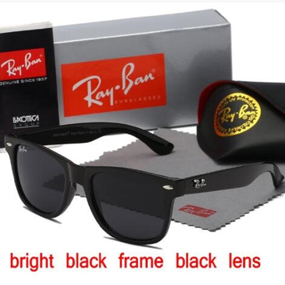 

High Quality Ray Men Women Sunglasses Vintage Pilot Wayfarer Brand Sun Glasses Band UV400 Bans Ben Sunglasses With box and case 2140, White;black