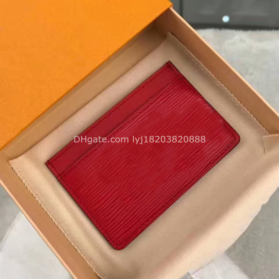 

Top quality Paris Plaid Style Designers Men Women Credit Card ID Holder Classic Red Black Water ripple Leather Small Slim Bank Cards Wallet Packet Wtih Box Dust bag, Black sp
