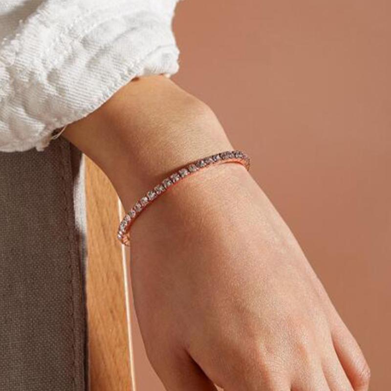 

Bangle BL123 Elegant Clear Rhinestone Bracelet Gold Color Crystal Bangles Wedding Bridal Jewelry Accessories For Women