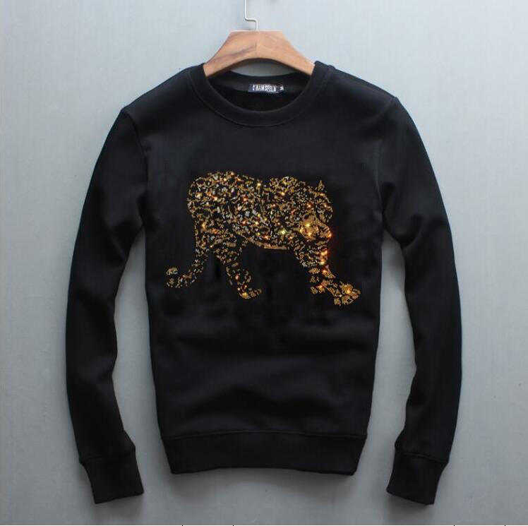 

2021 New Men Sweatshirt Hip Hop Streetwear Diamond Stone Hoodie Pullover Autumn Winter Fleece Hoodies Hot Drill Npjr, As picture shown