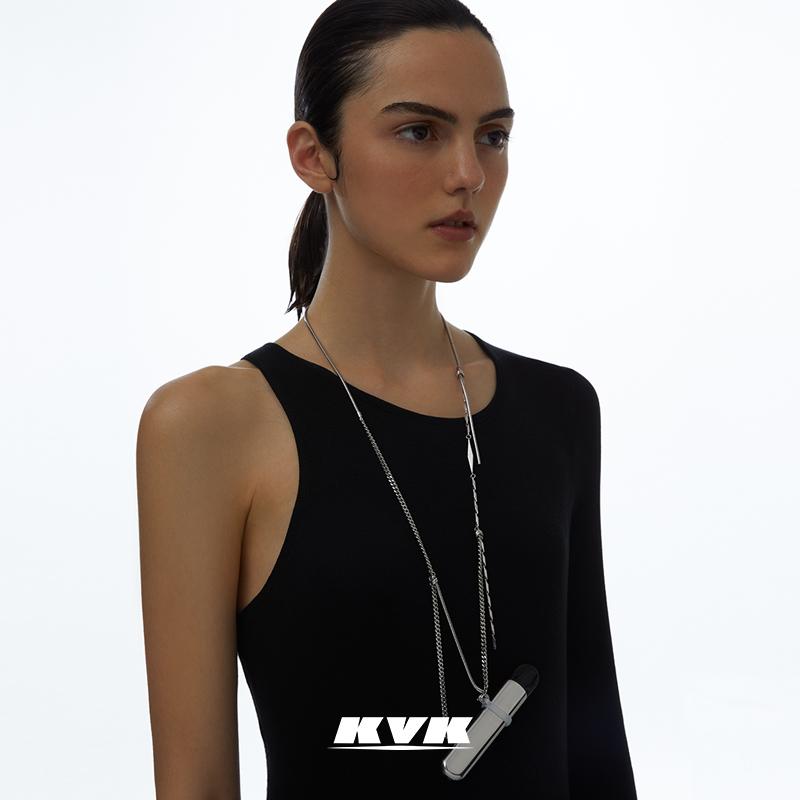 

Chains 618 Pre-sale KVK Women's Necklace Light Luxury Niche Design Sense Tassel Hanging Neck Clavicle Chain Accessories, Silver