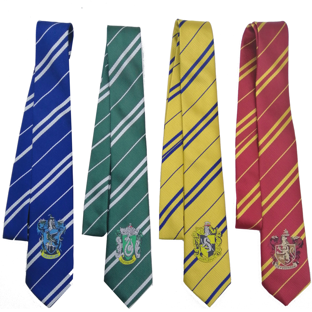 

Skinny Tie Cosplay Costume Accessories Harry Boys Girls Slim Narrow Woven Jacquard Striped Cravata Magic Academy Neckties, Blue;purple