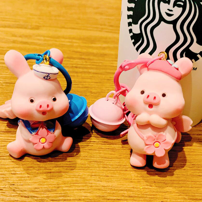 

Wholesale Cartoon Fashion Keychain Key Buckle Man Woman Loves Car Purse Bags Handmade Keychains Resin Small Pig Doll Pendant Accessories YSK423-426