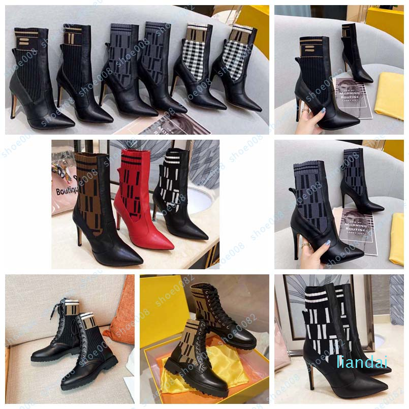 

Women Designer Boots Silhouette Ankle Boot Black martin booties Stretch High Heel Sock Boots and Flat Sock Sneaker Winter Women Shoes shoe00, Box