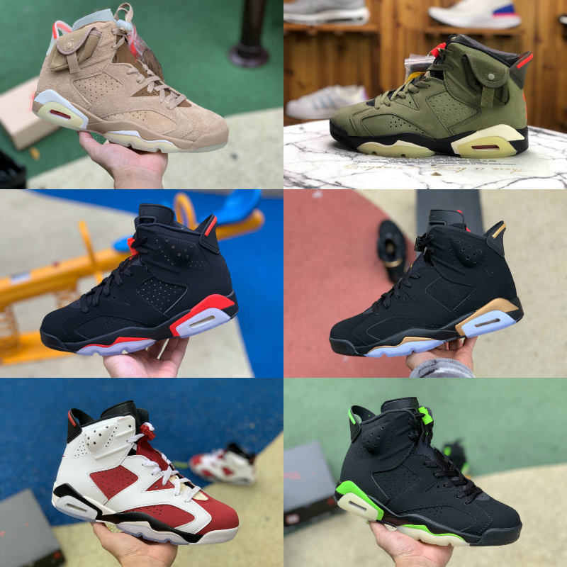 

2022 New High Quality Hot Infrared 23 Gold Hoops Jumpman 6 DMP British Khaki Carmine Men Basketball Shoes 6s Trainers Mens Sports Sneakers With Box Designer S01, Shua