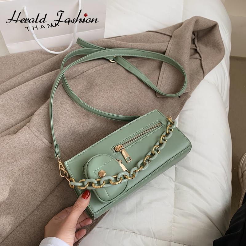 

PU Leather Crossbody Bags For Women 2021 Fashion Small Solid Colors Shoulder Bag Female Handbags and Purses Sac A Main Femme, Black