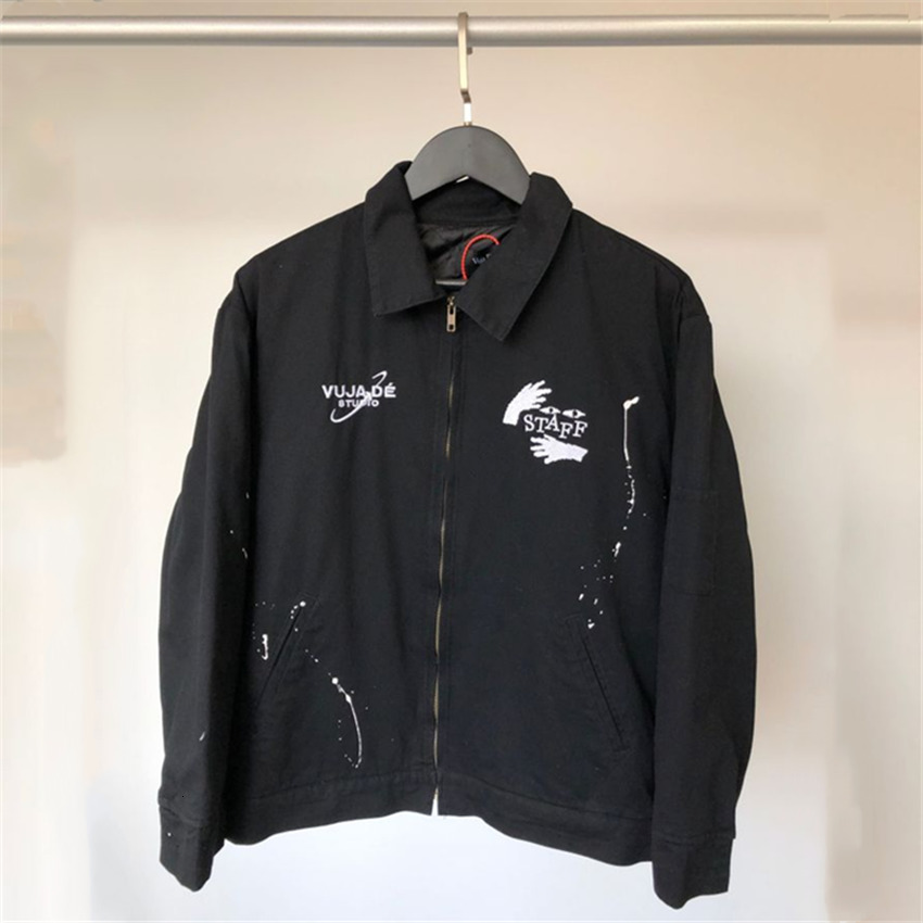 

2021 New Heavy Fabric Manual Splash Ink Vujade Kenijima Denim Jacket Men Women 1:1 Vintage Embroidery Staff Jackets Coats Kz4k