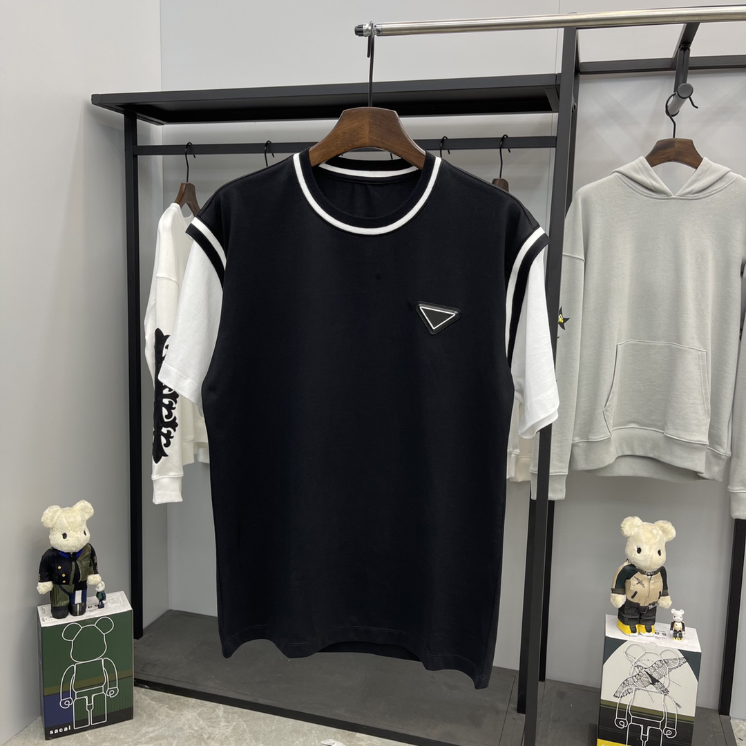 

21ss mens Tee t shirts triangle men clothes short sleeve tag letters polo black white 06, White;black