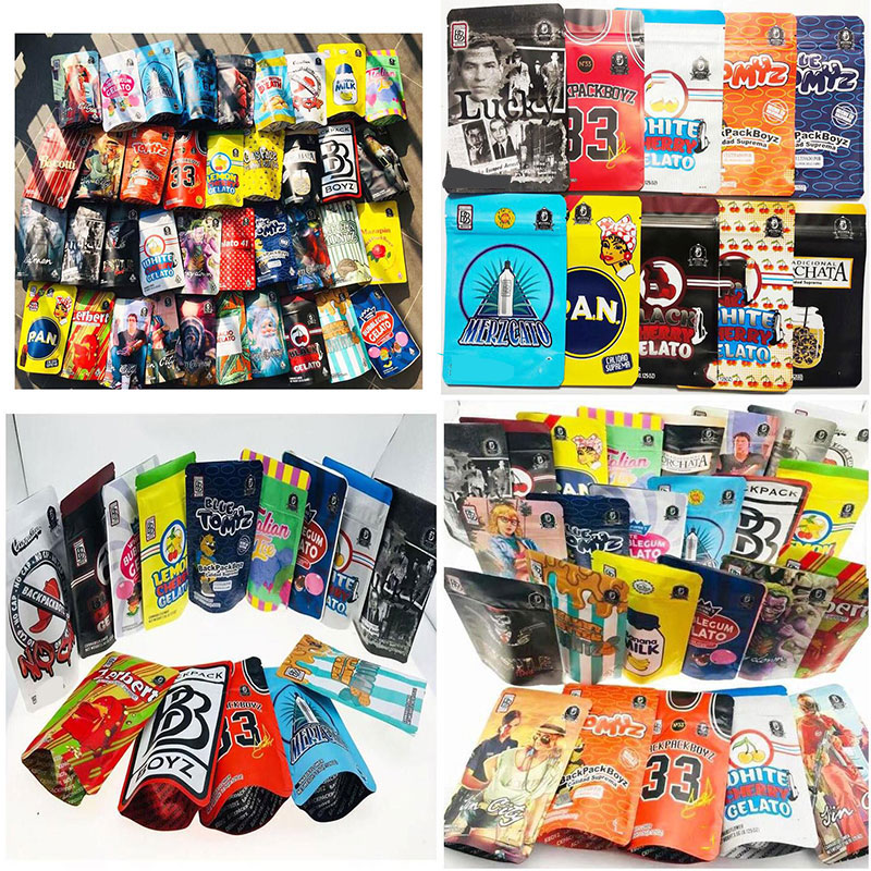 

2021 5 POINTS Custom bags printed BACKPACK BOYZ pippen N33 white mylar smell proof plastic bag printing WITH HOLOGRAM STICKE