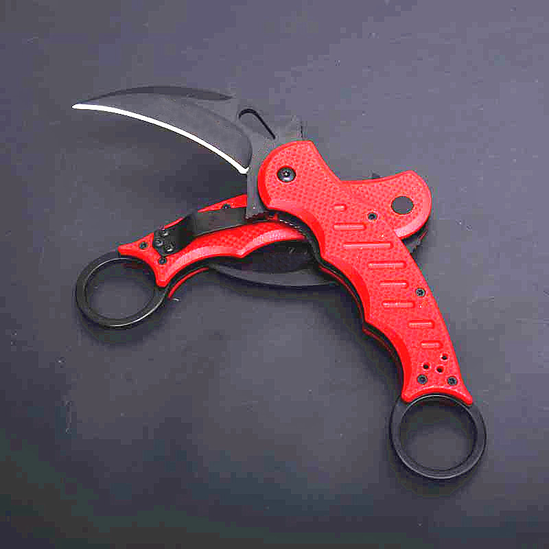 

Fast Shipping Karambit Folding Blade Claw Knife 440C Black Blade Red G10 Handle Outdoor Camping Tactical Folding Knives