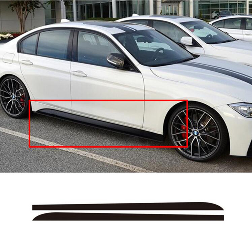 

M Performance Side Skirt Sill Stripe Body Decals Stickers For BMW E90 E92 E93 F20 F21 F30 F31 F32 F33 F34 F15 F10 F11 F02 G30, Black 50x8cm