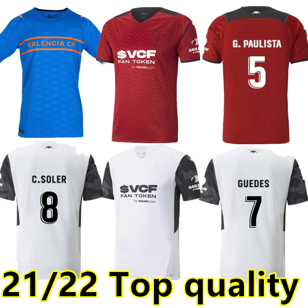 

21 22 valencia soccer jerseyS 2021 2022 HOME AWAY GUEDES GAMEIRO Florenzi RED WHITE camisetas de futbol RODRIGO .Gomez Men +kids JERSEY kit football shirts, 21/22 home