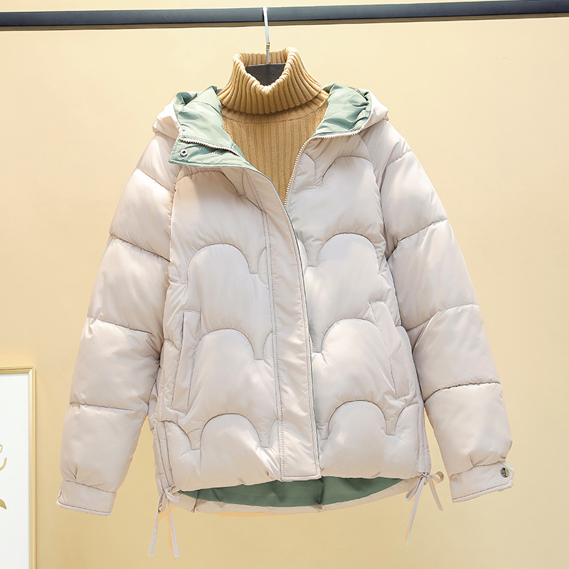 

2021 Short Winter Jacket Women's Parkas Coats Winter Hooded Solid Autumn Coat Warm Puffer Down Women Clothing, Green