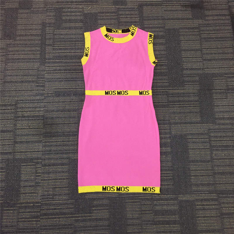 

Dress 21ss Women Casual Dress Letter Embroidery Sexy Lady Dresses A-Line Contrast Colors Fashion Sleeveless Dresses Breathable Clothing, Black;gray