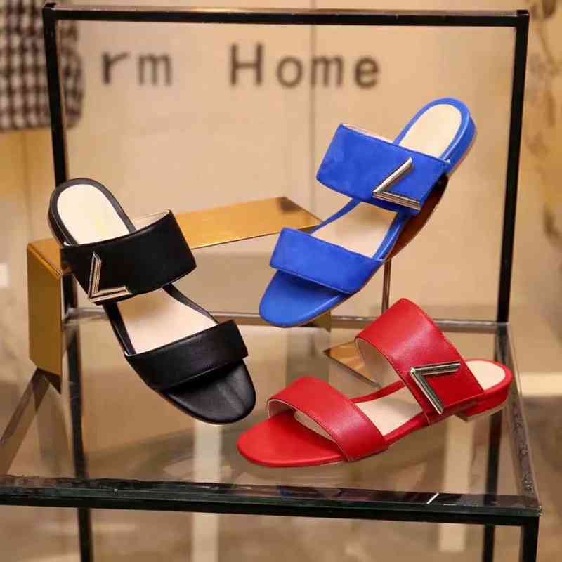 

Slippers Women High Quality Summer Rubber Sandals Beach Slide Fashion Scuffs Indoor Shoes Size EUR 35-40 With Box 06 V5JX, #1