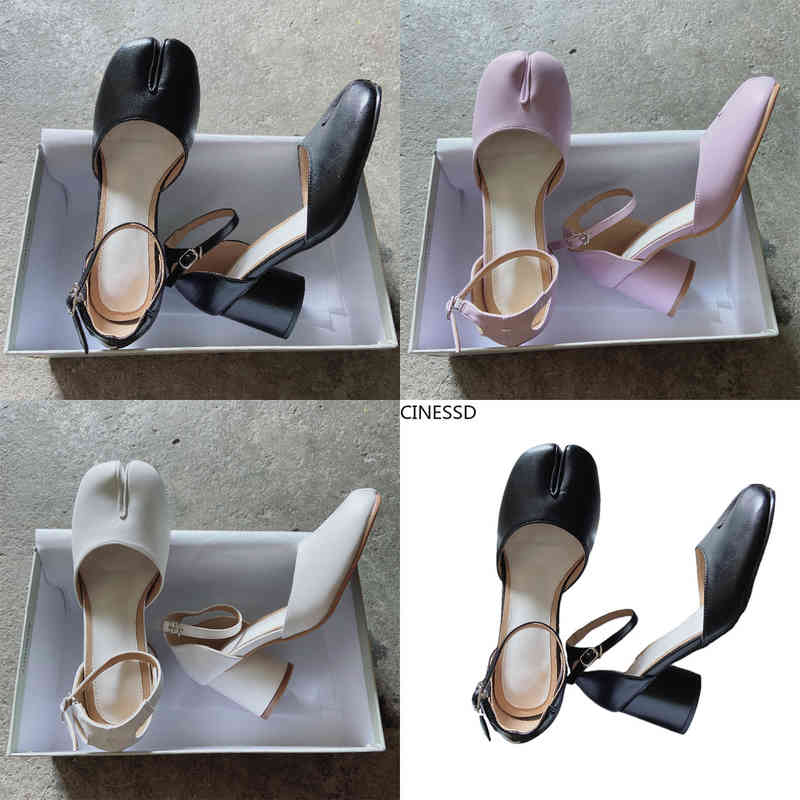 

Sandals Black Flip Flops For Summer Sandal Women Split Toe Ninja Tabi Pumps Shoes Woman 6cm Heels Ladies High Pig Feet Shallow Sandals Round 220310